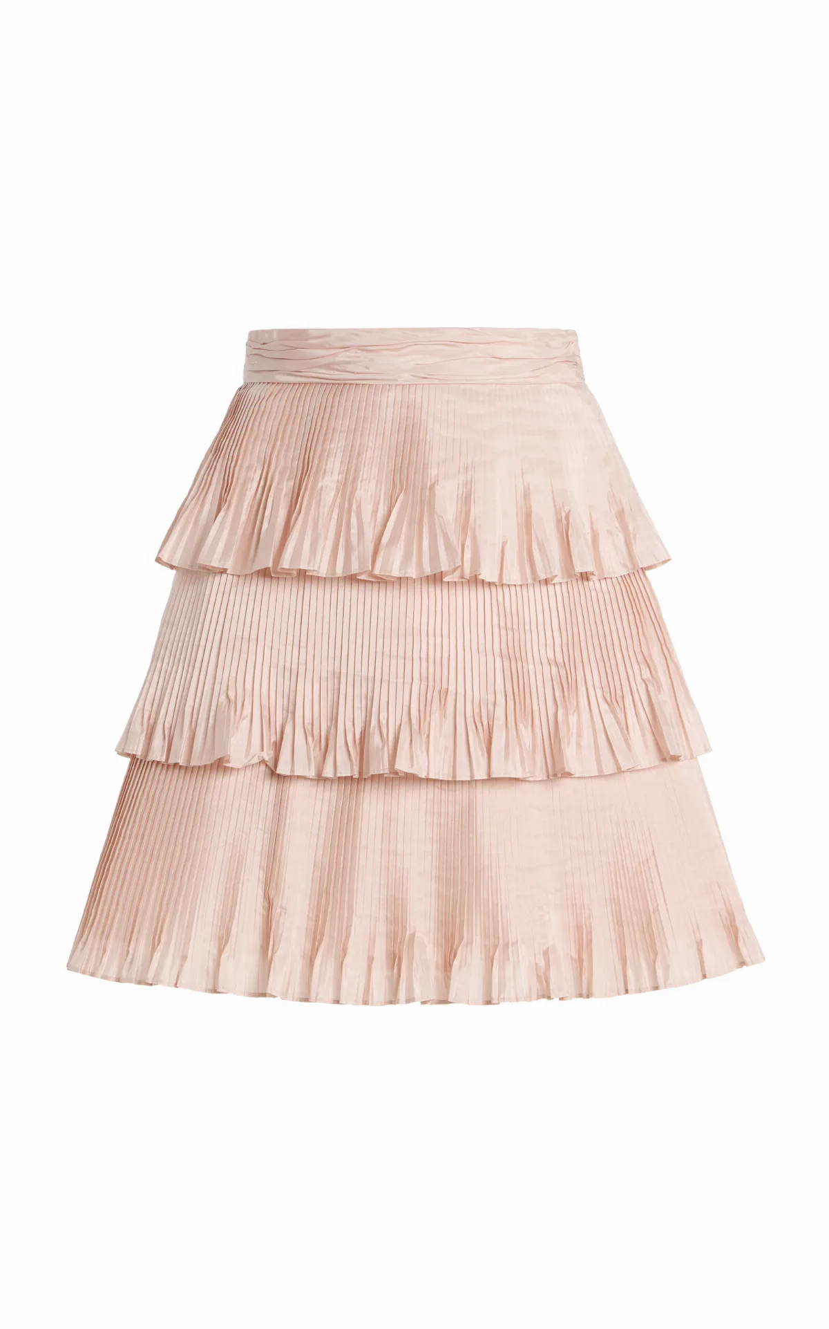 Tiered Pleated Silk Mini Skirt by Valentino Garavani