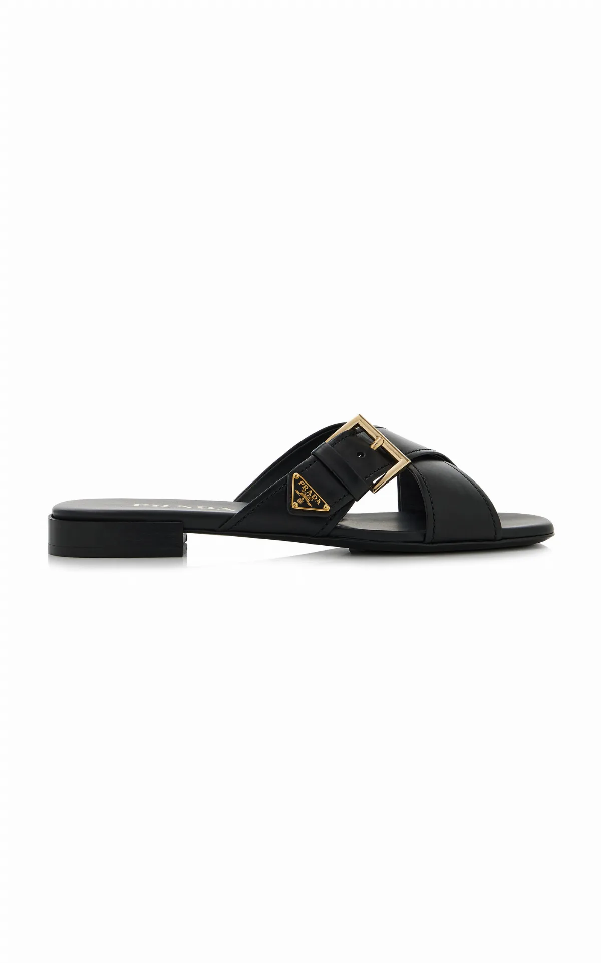 Buckled Leather Sandals by Prada