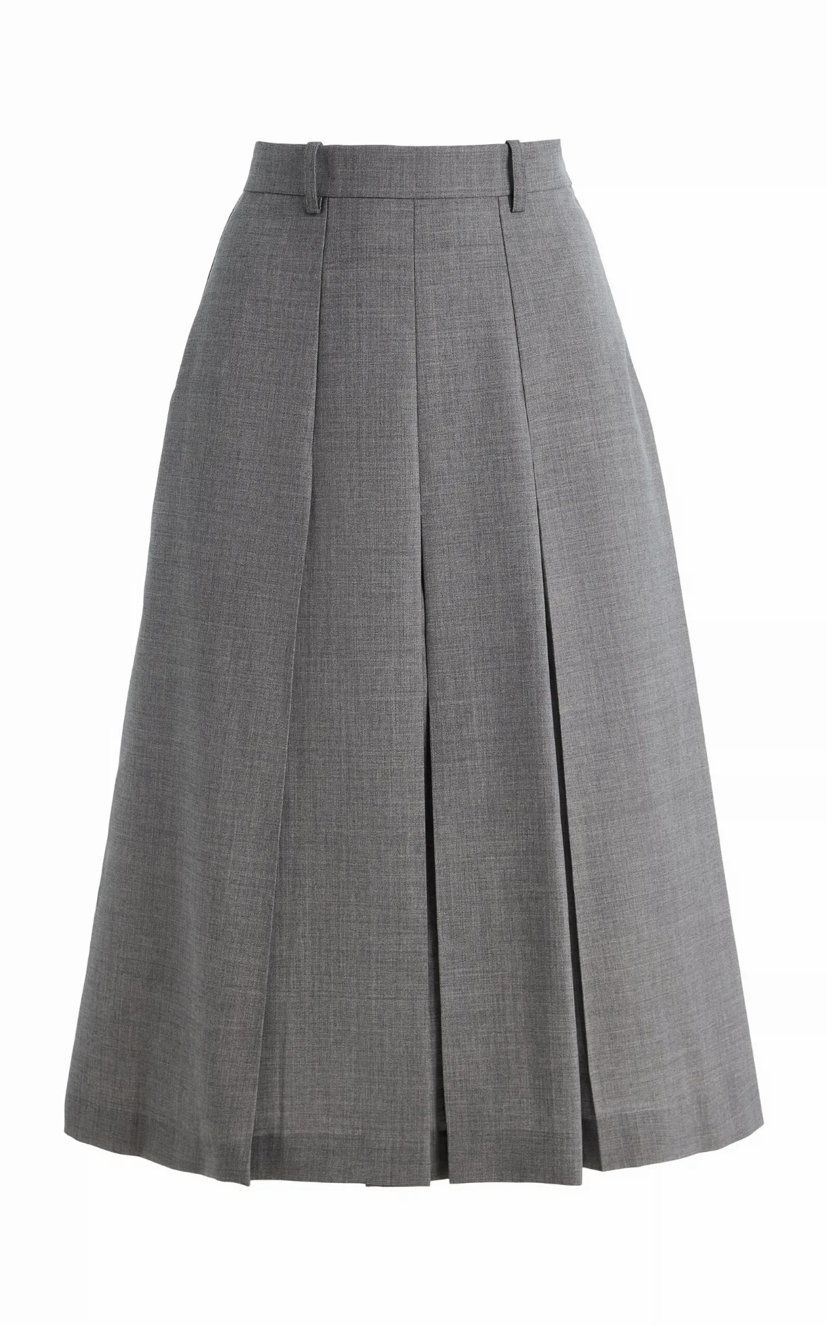 Pleated Wool Midi Skirt by Marie Adam-Leenaerdt