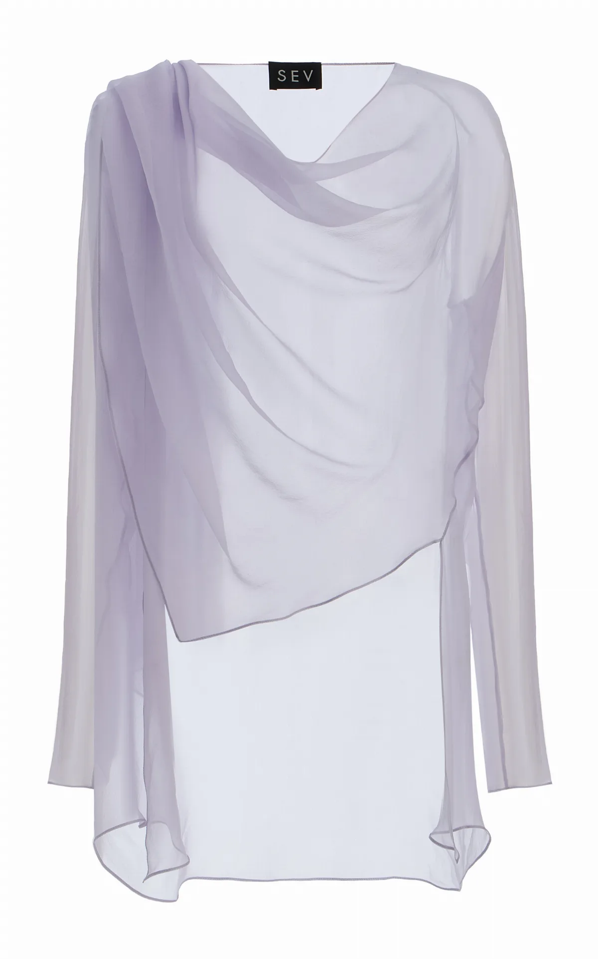 Asymetric Silk Voile Top by SEV