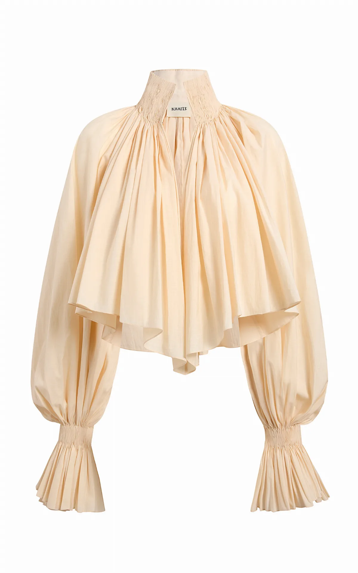 Durer Pleated Cotton-Canvas Blouse by Khaite