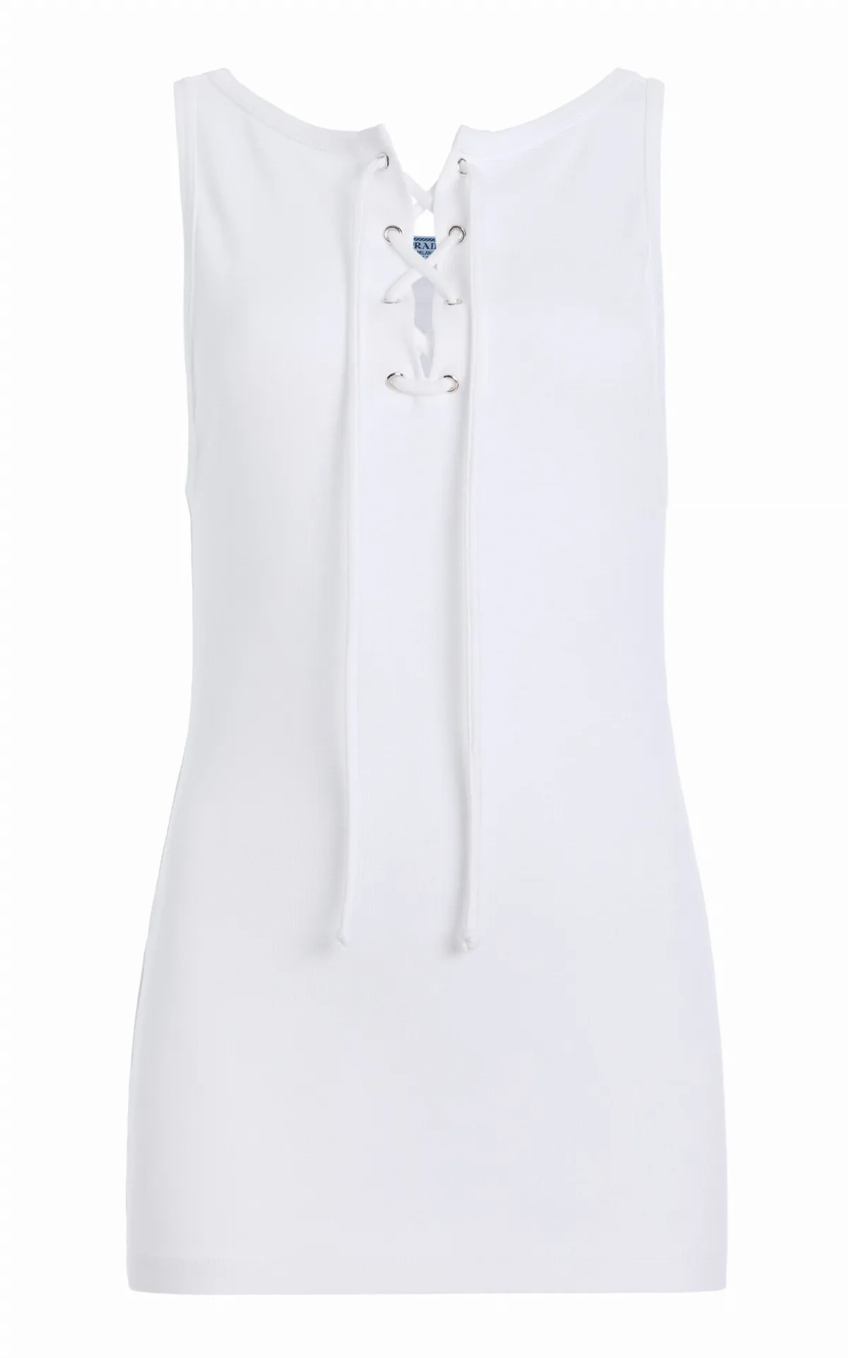 Lace-Up Cotton-Jersey Tank Top by Prada