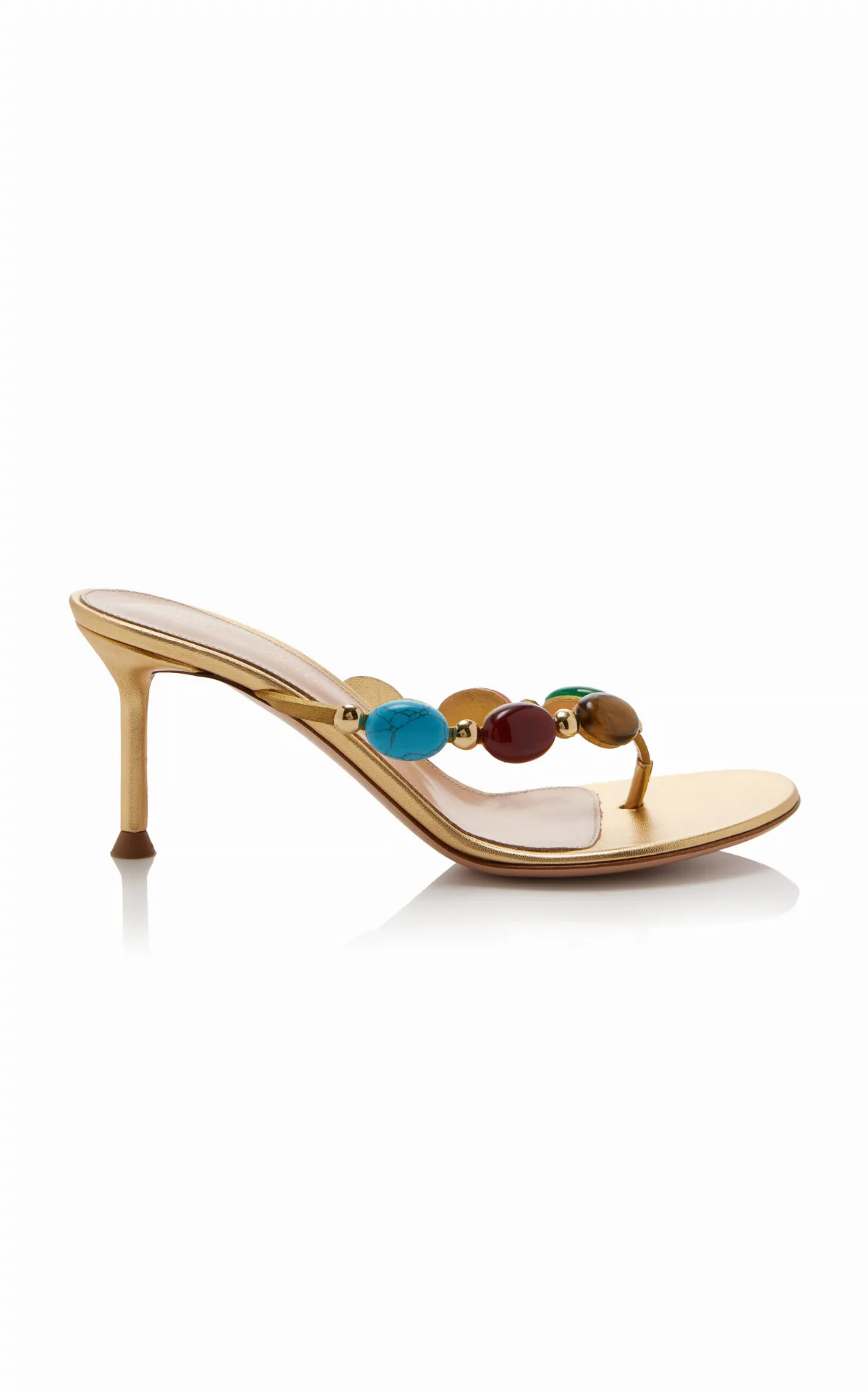 Shanti Stone-Embellished Leather Sandals by Gianvito Rossi