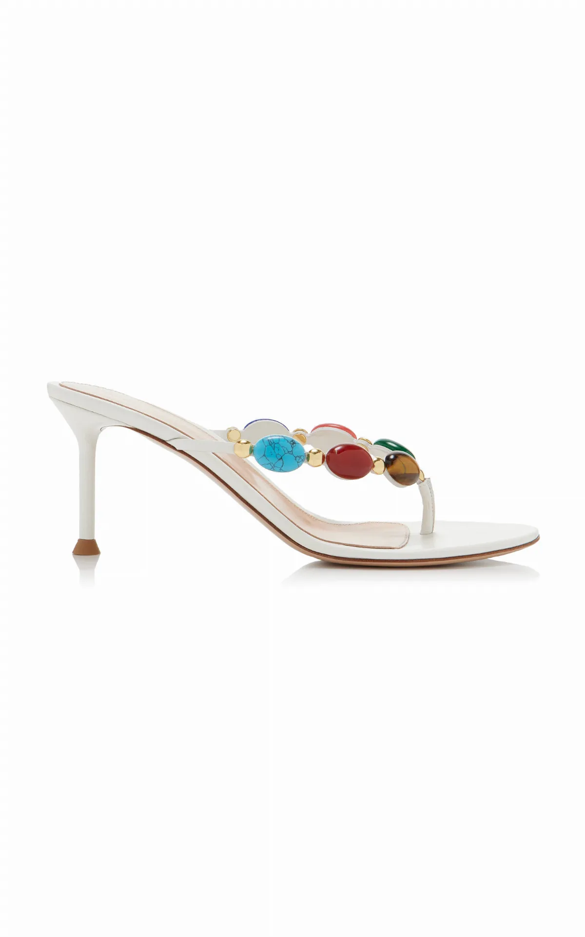 La Isla Shanti Stone-Embellished Leather Sandals by Gianvito Rossi