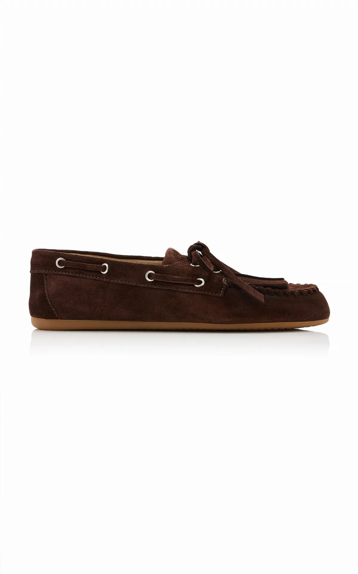 Suede Boat Shoes by Miu Miu