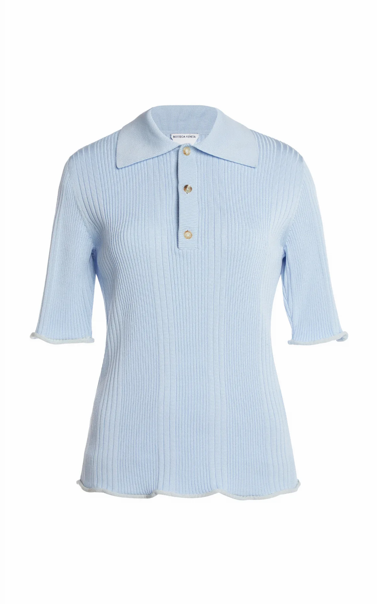 Ribbed Cotton Polo Shirt by Bottega Veneta