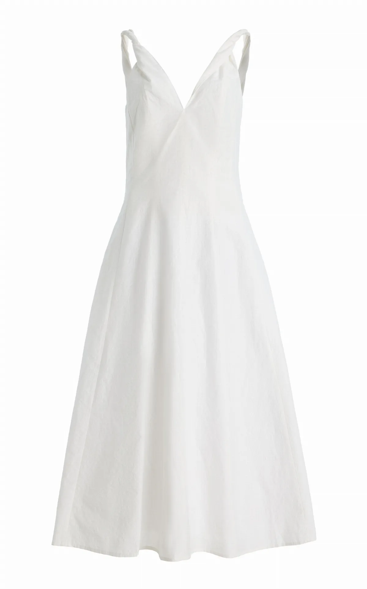 Twisted-Shoulder Cotton-Blend Midi Dress by Róhe
