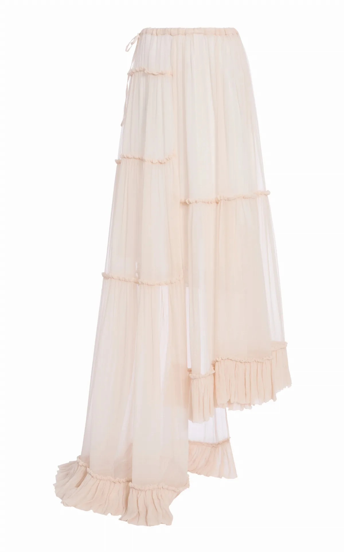 Sunia Bis Asymmetric Washed Mousseline-Silk Maxi Skirt by Dries Van Noten