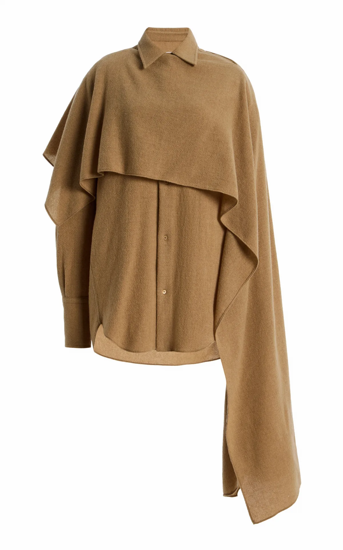 Georgia Scarf-Detailed Wool-Cashmere Shirt by DARKPARK