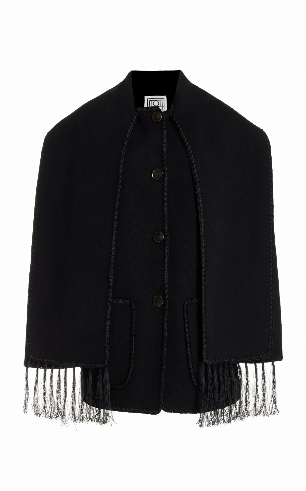 Embriodered Wool-Blend Scarf Jacket by Toteme