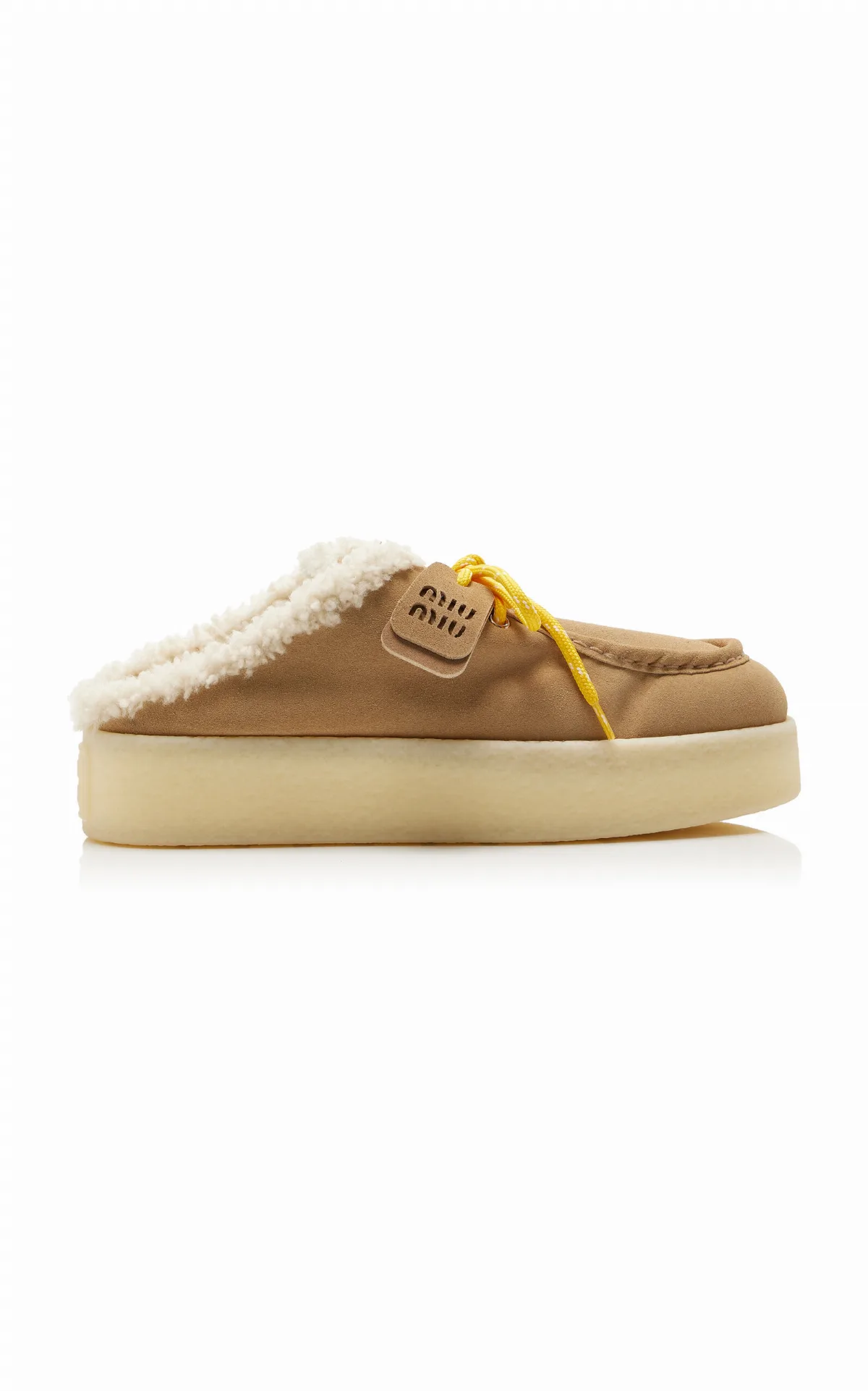 Sabot Shearling-Lined Suede Mules by Miu Miu