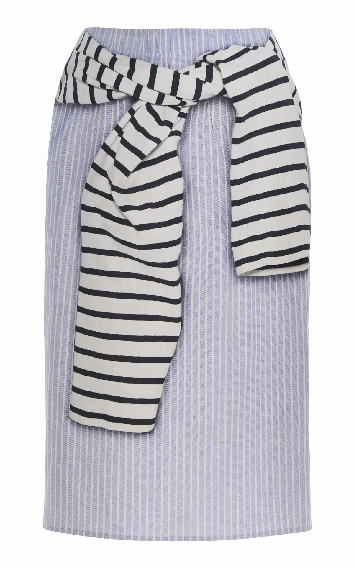 The Townes Trompe L'oeil Cotton Midi Skirt by Brandon Maxwell