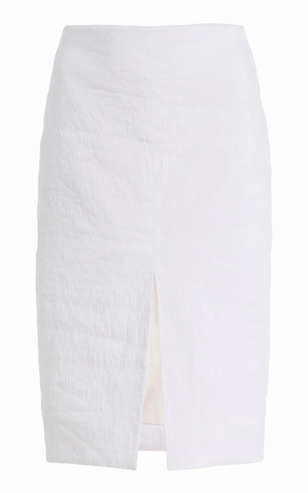 The Fenn Split-Front Linen-Blend Knee-Length Skirt