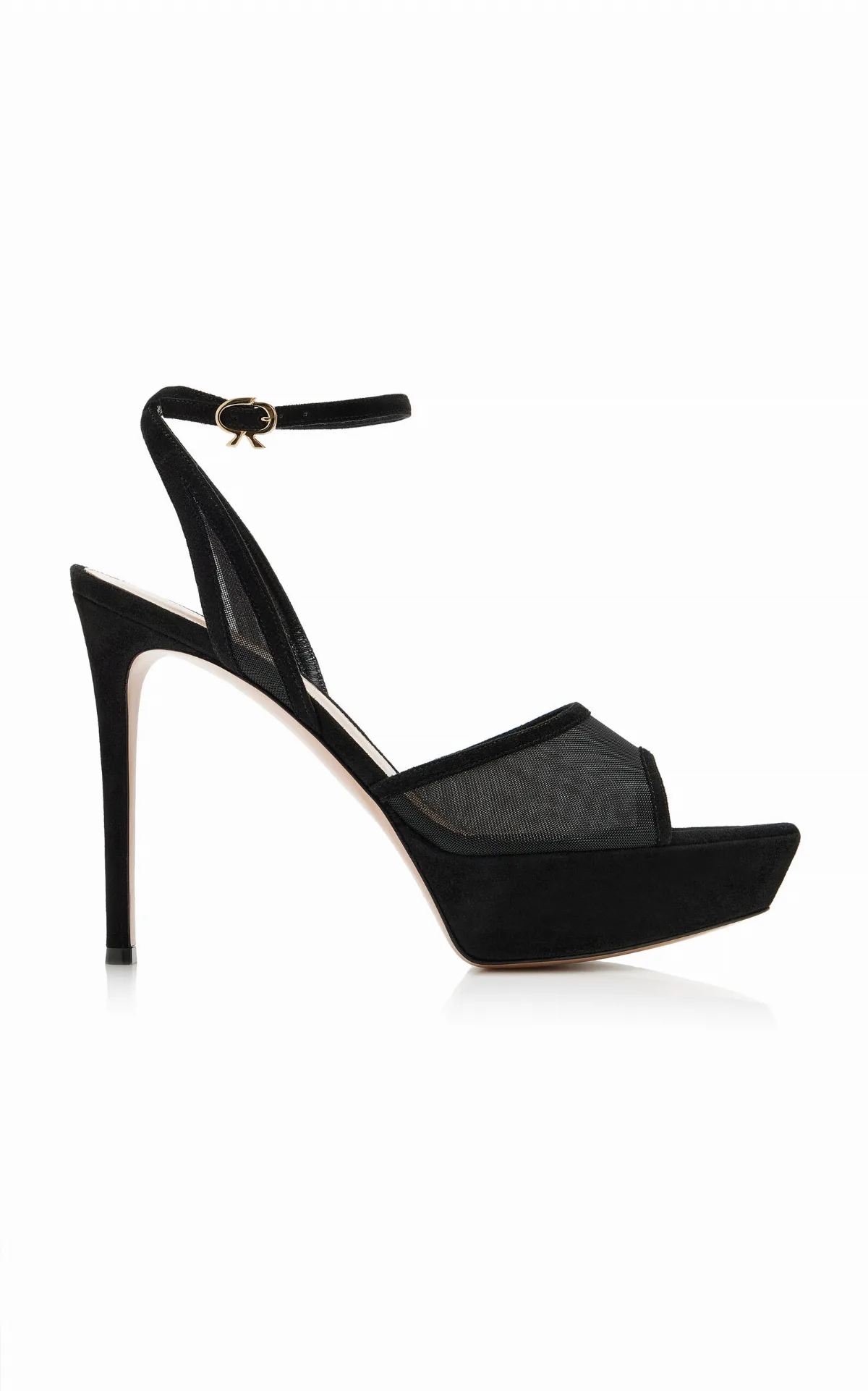 Mesh and Suede Platform Pumps by Gianvito Rossi