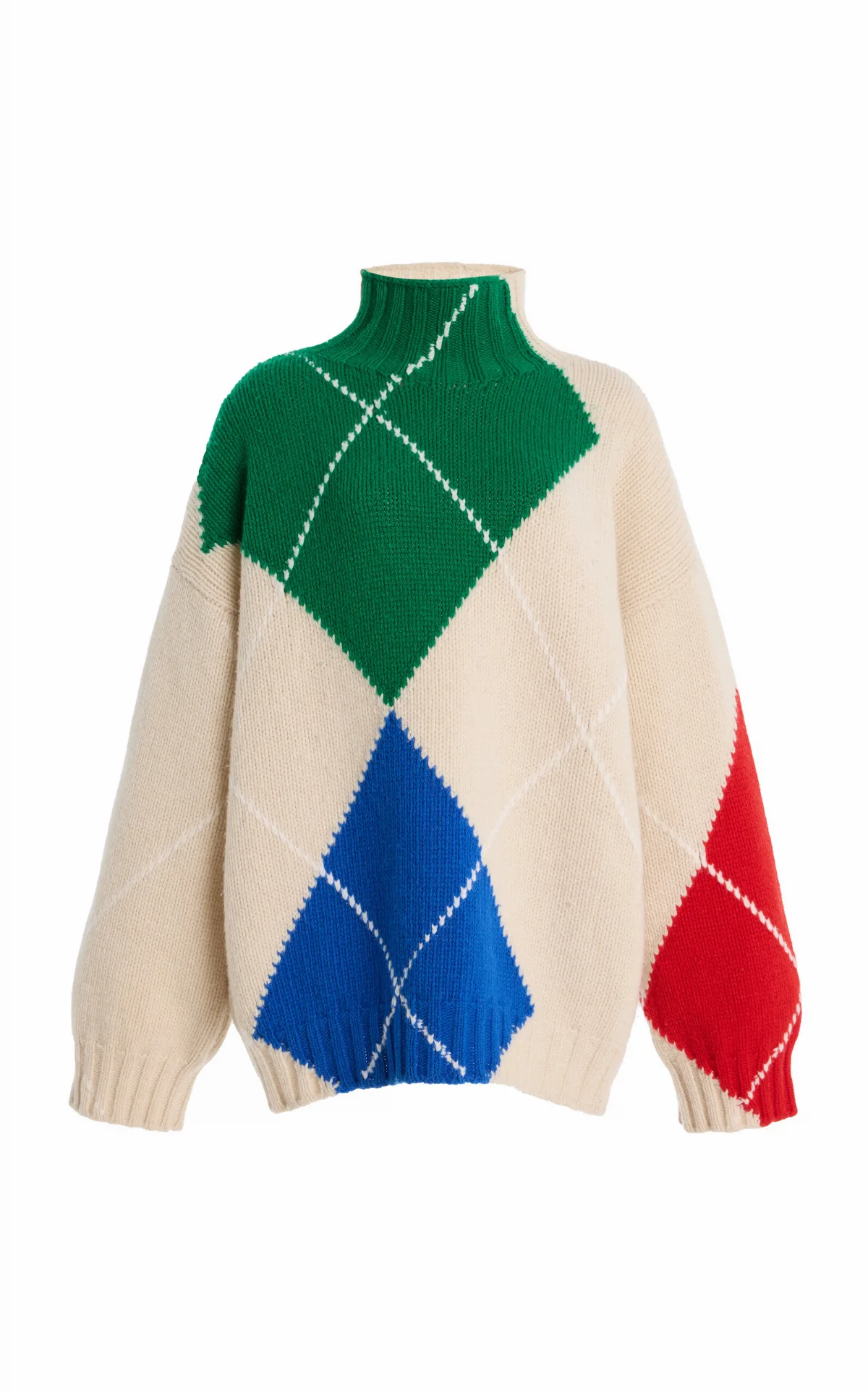 JW Anderson x Pringle of Scotland Oversized Argyle Wool Turtleneck Sweater by JW Anderson