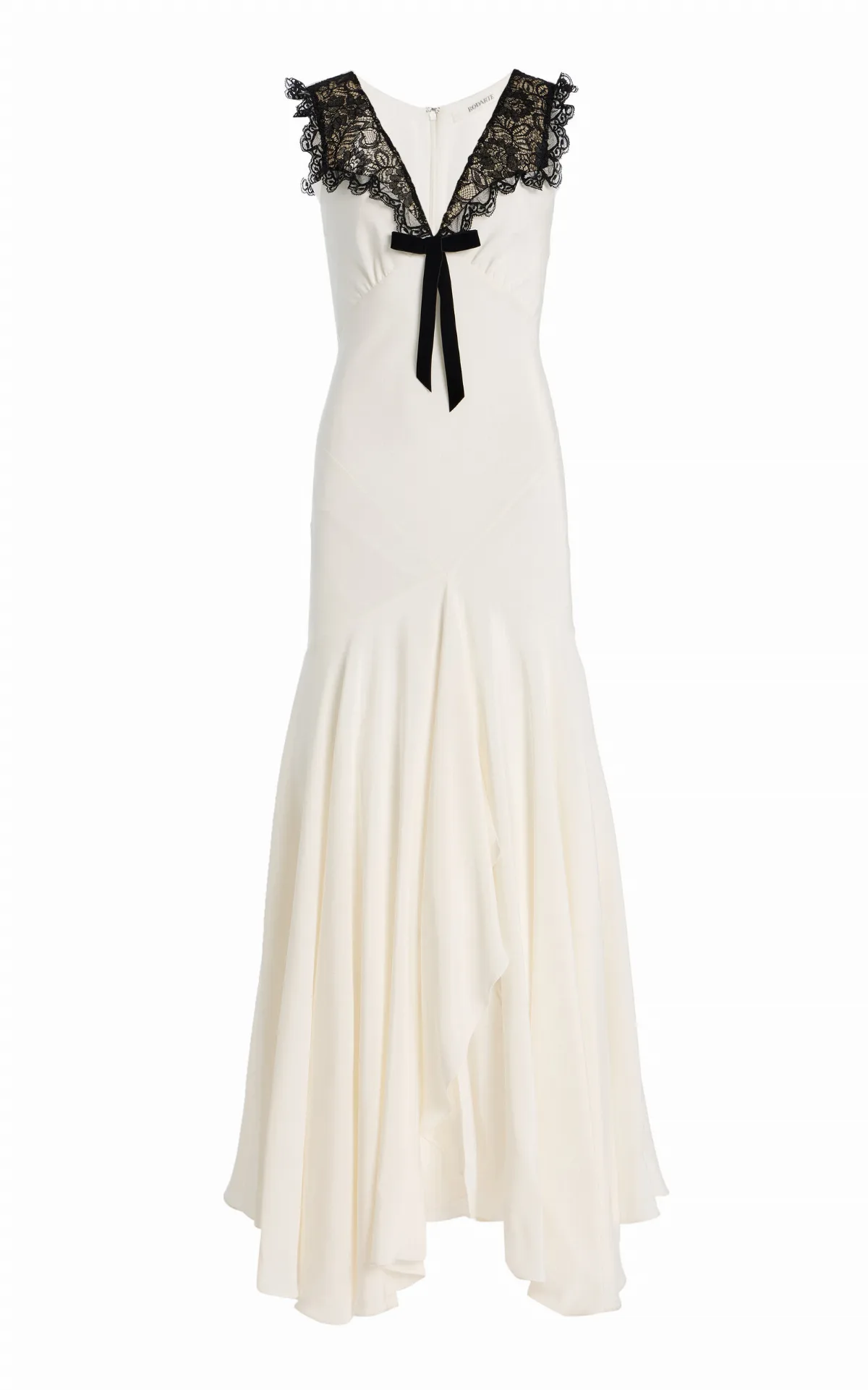 Lace-Trimmed Silk Crepe Bias Maxi Dress by Rodarte