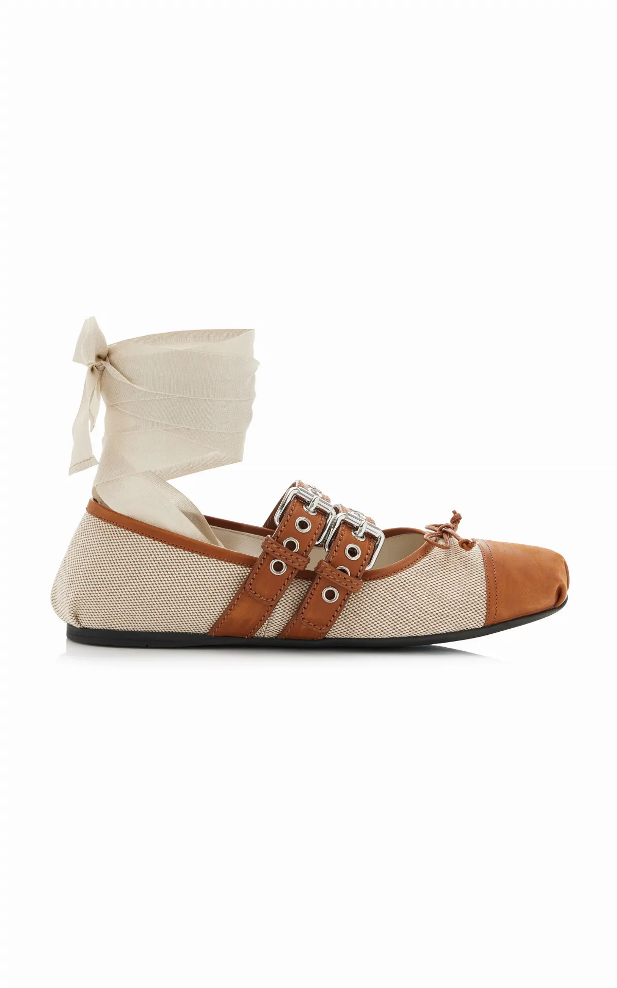 Canvas Ballet Flats by Miu Miu