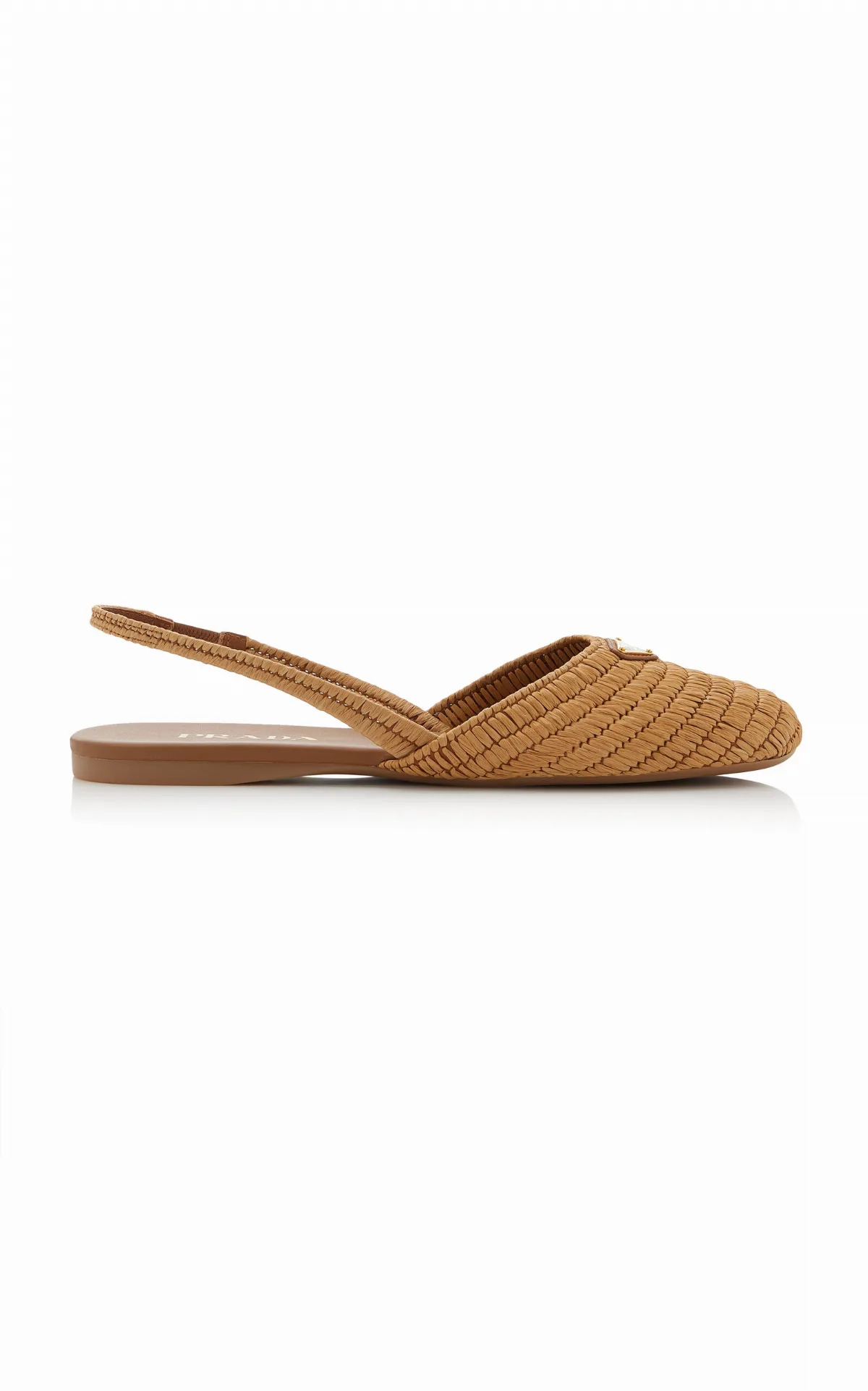 Raffia Slingback Ballet Flats by Prada