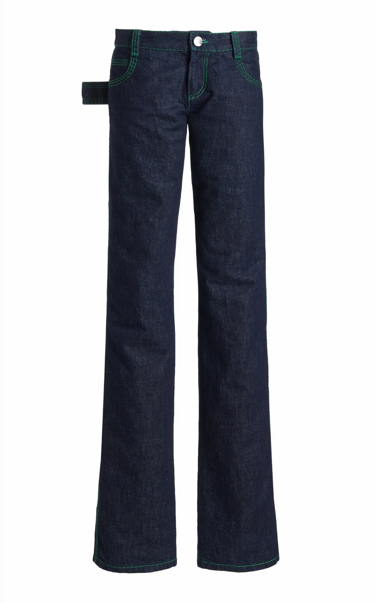 Embroidered Rigid Low-Rise Flared-Leg Jeans