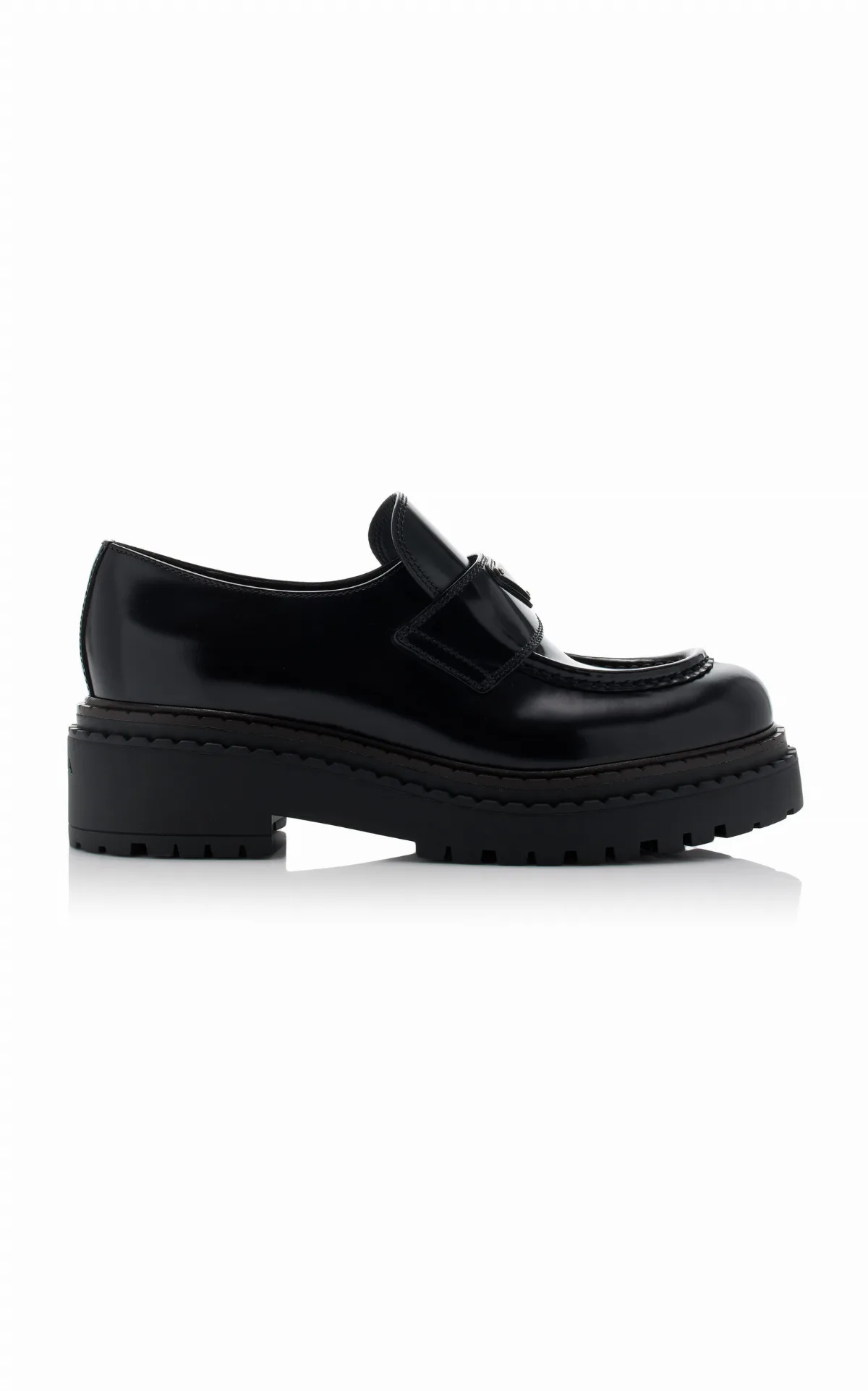 Double Chocolate Leather Loafers by Prada