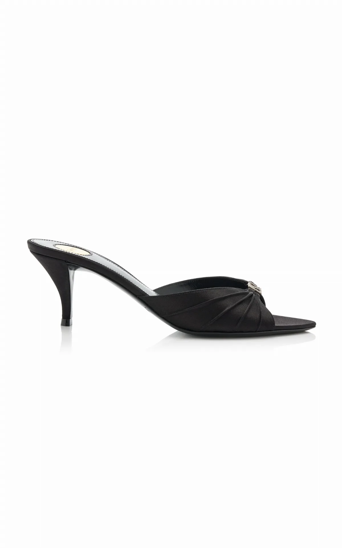 Jerry Crystal Crepe-Satin Mules by Saint Laurent