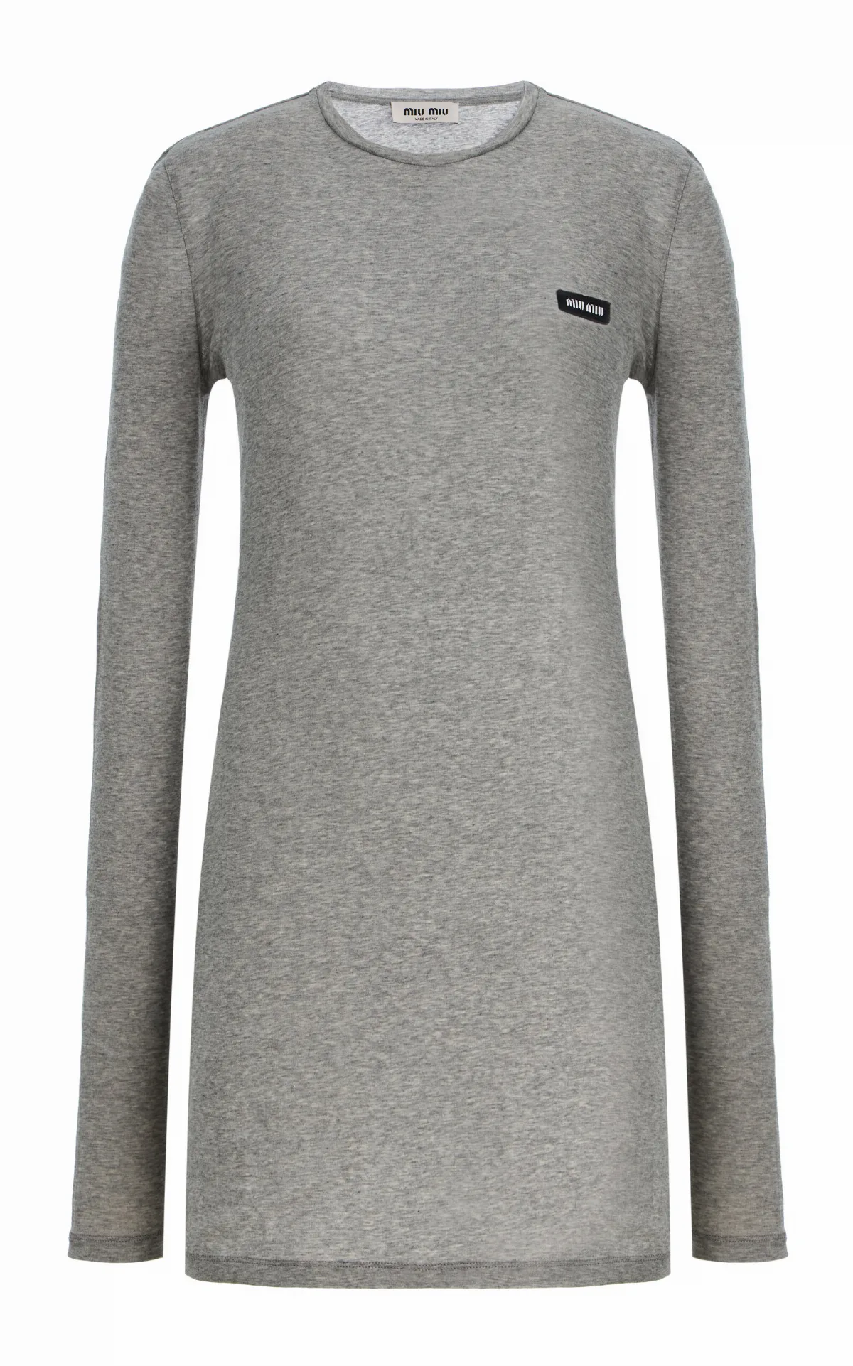 Ribbed Cotton T-Shirt Mini Dress by Miu Miu