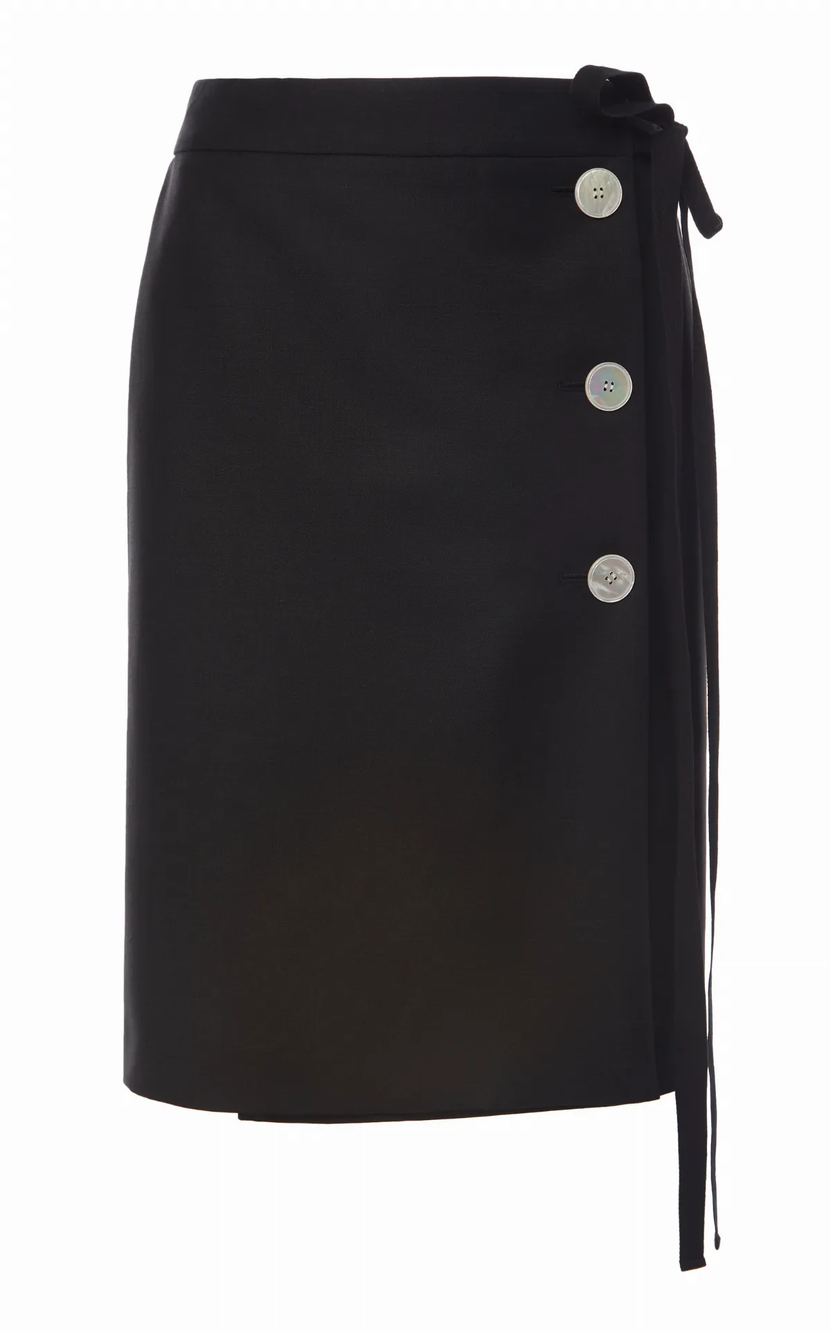 Button-Embellished Mohair-Blend Skirt