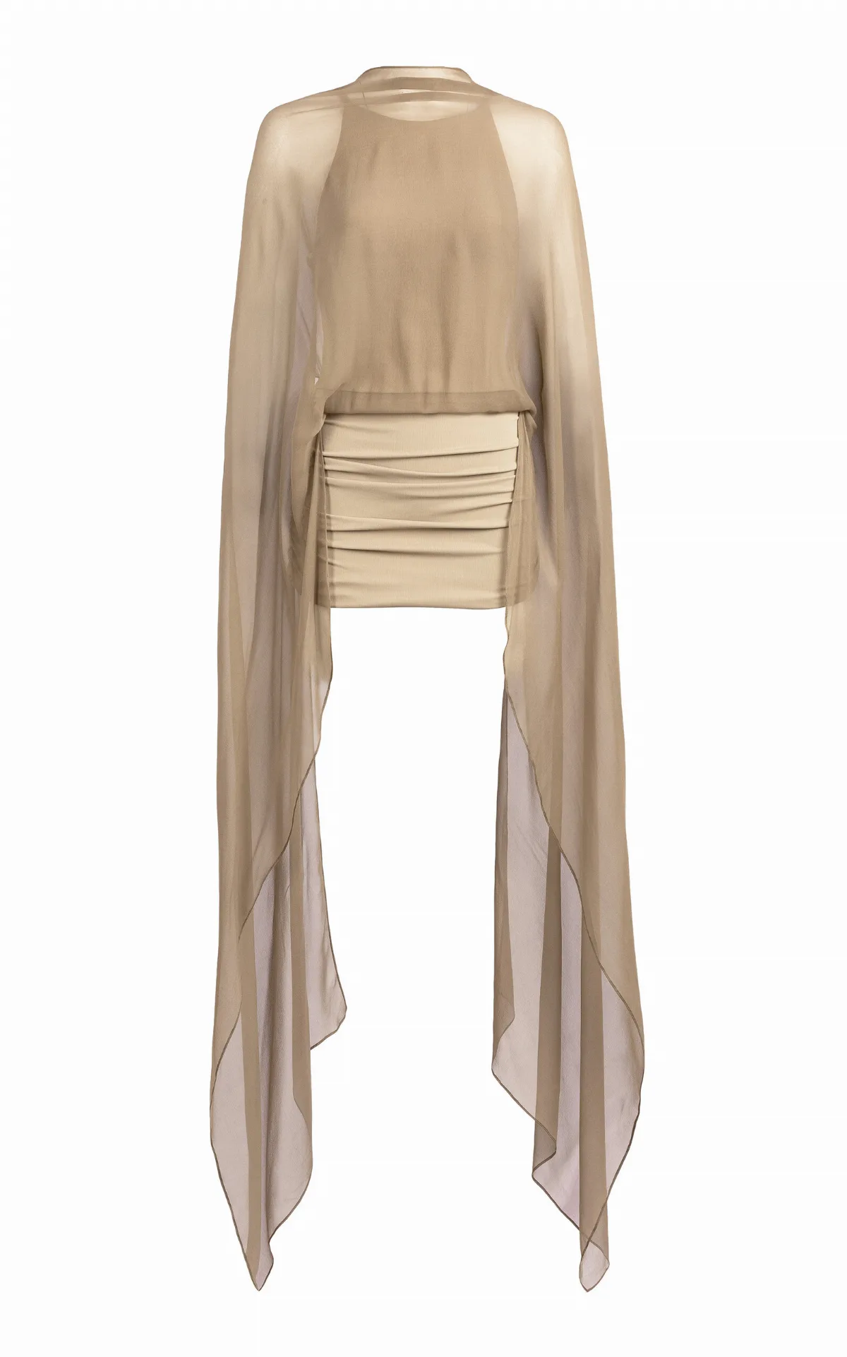 Kedar Chiffon-Cape Jersey Mini Dress by Silvia Tcherassi