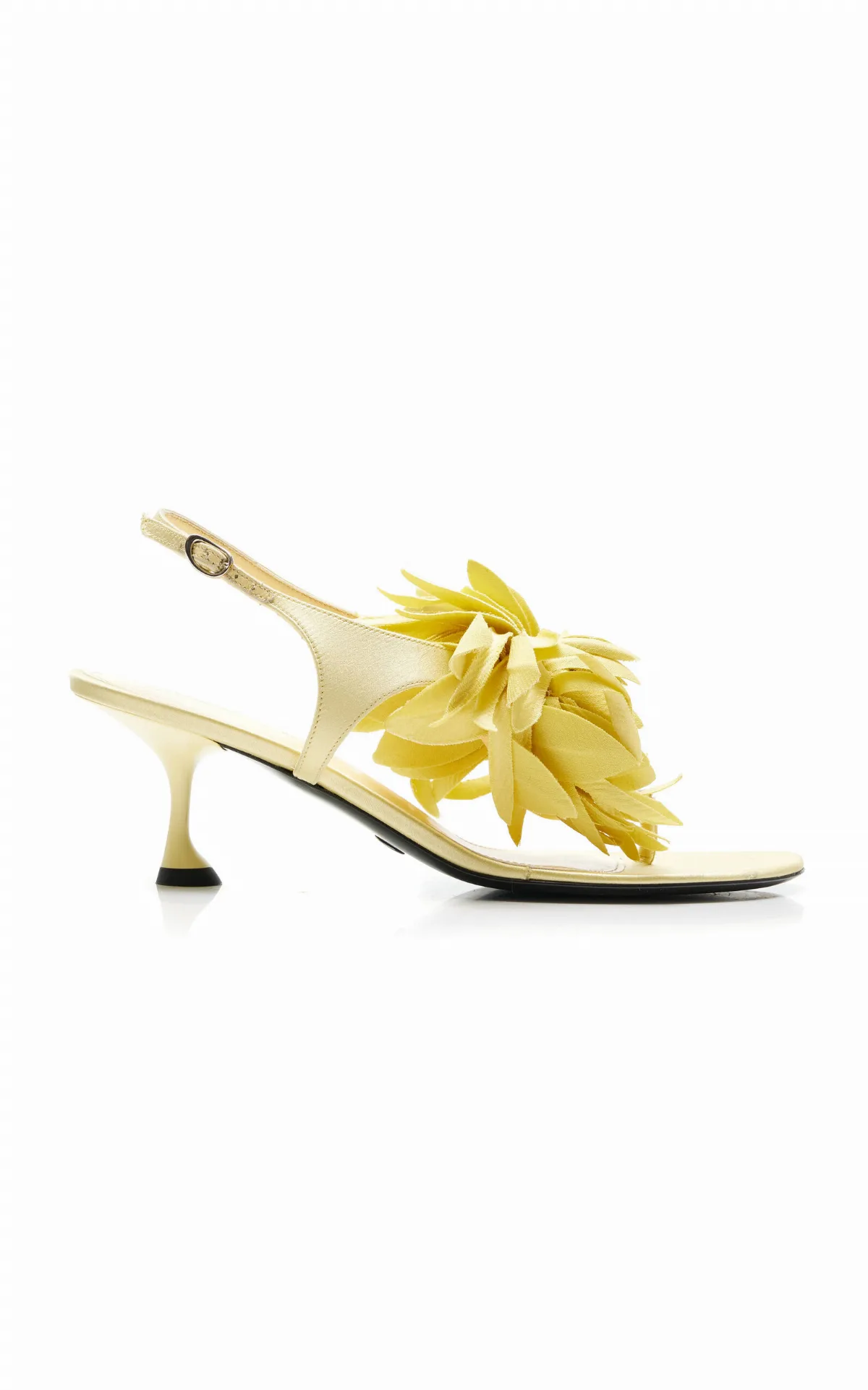 Tee Flower-Detailed Satin Thong Sandals by Proenza Schouler