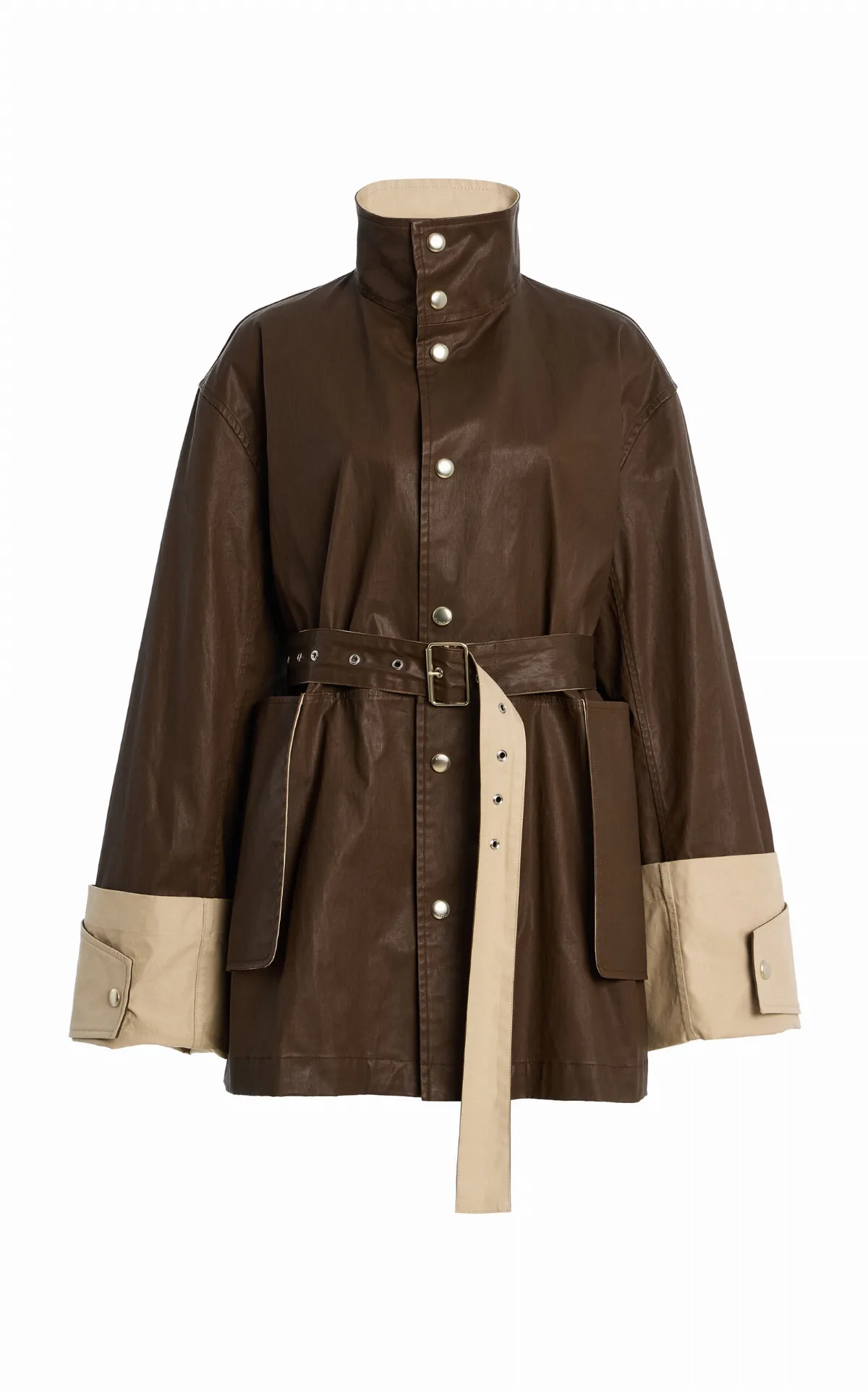 Asha Belted Cotton Coat by Ossou