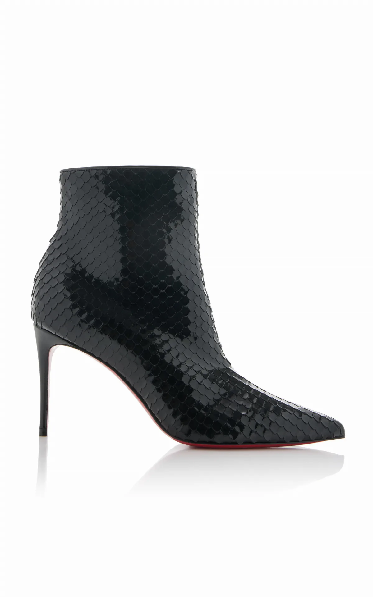 So Kate 85mm Croc-Effect Patent Leather Ankle Boots by Christian Louboutin
