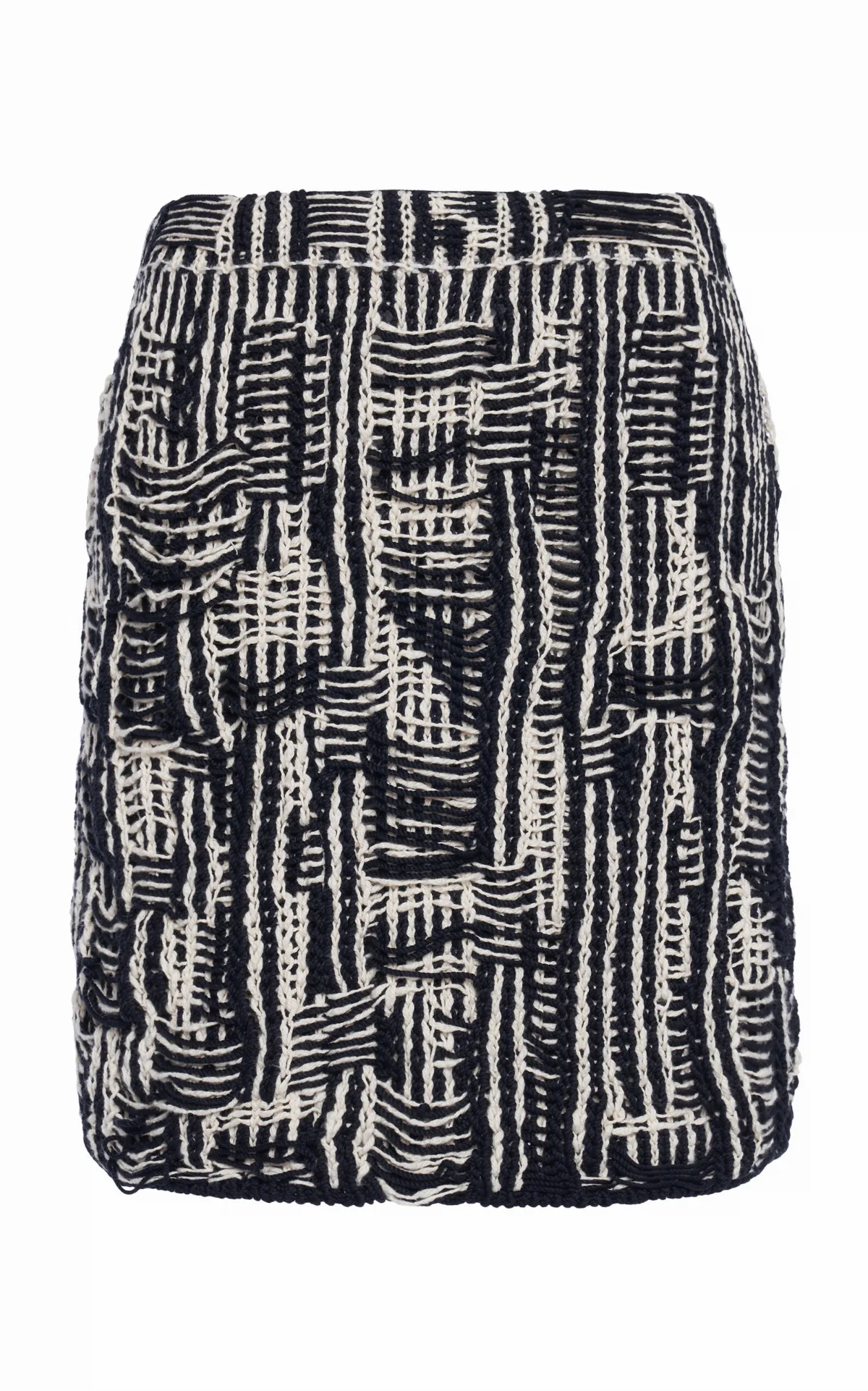 Cotton Intrecciato-Knit Mini Skirt