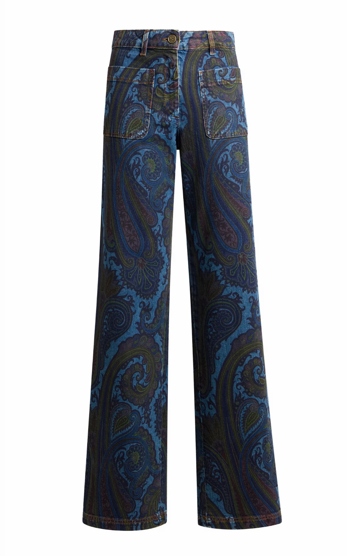 Paisley Denim Wide-Leg Jeans by Etro