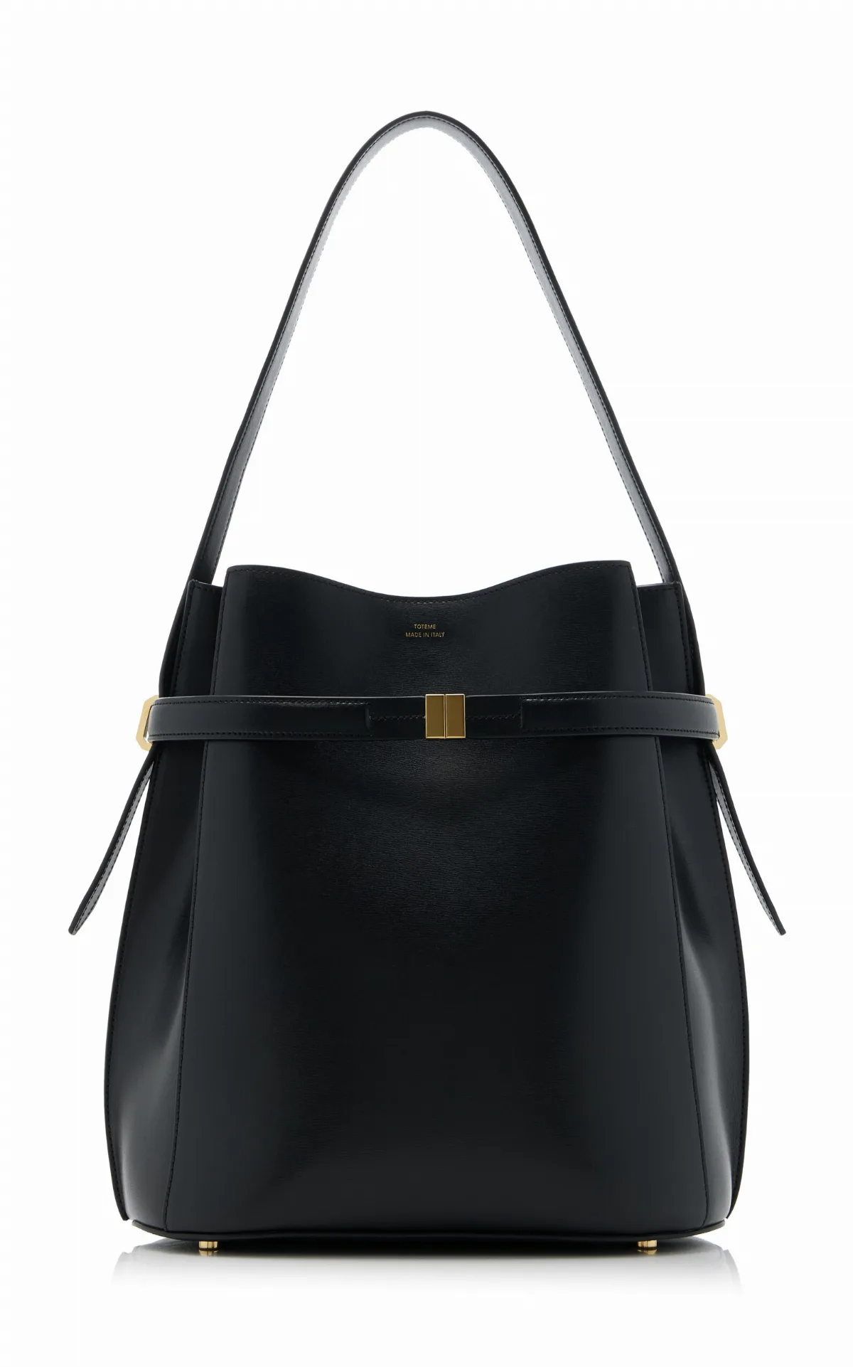Belted Leather Bucket Bag by Toteme