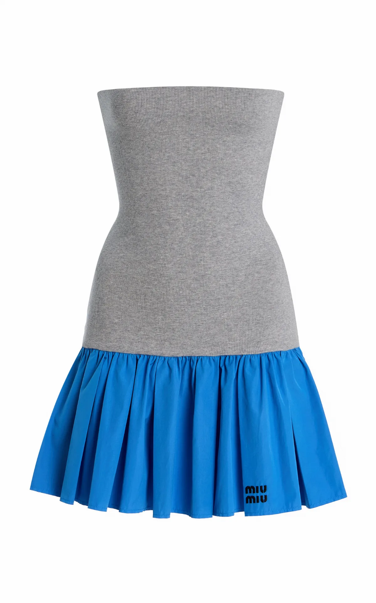 Jersey and Poplin Mini Dress by Miu Miu