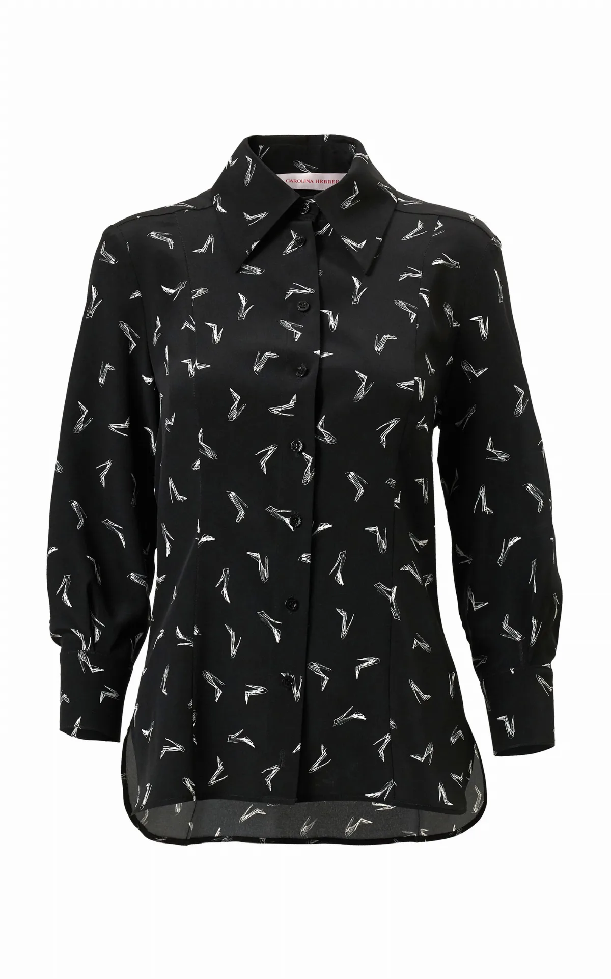 Good Girl Shoe Print Crepe Shirt by Carolina Herrera