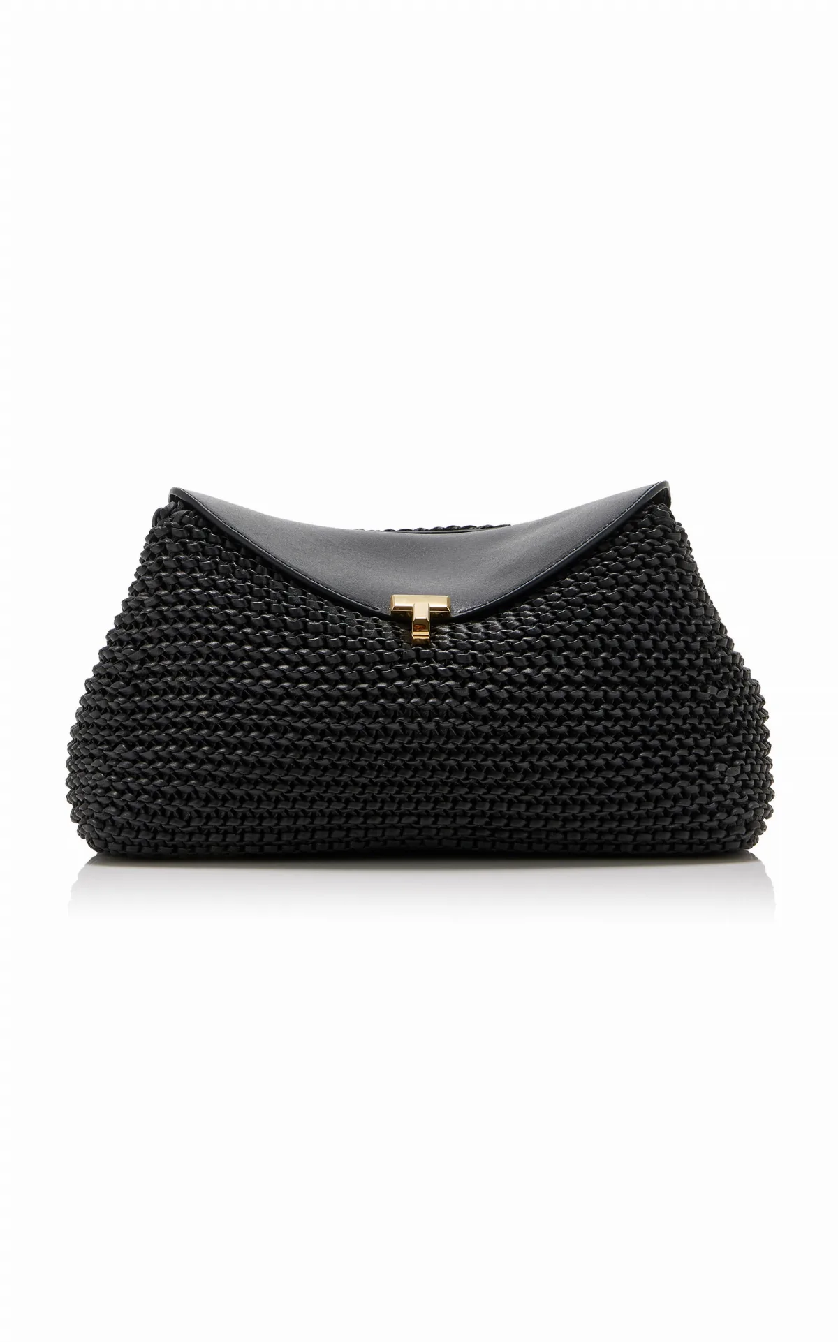 T-Lock Woven-Leather Clutch by Toteme