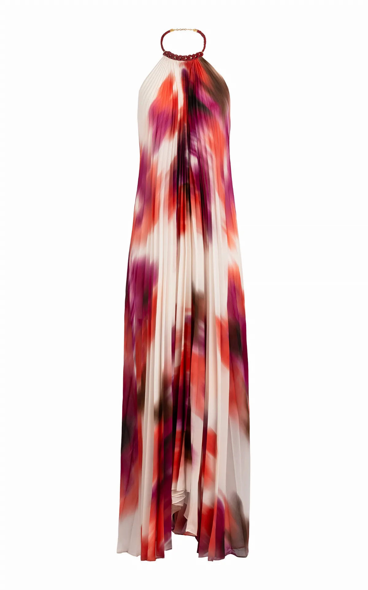 Contanza Plisse Chiffon Maxi Halter Dress by Silvia Tcherassi