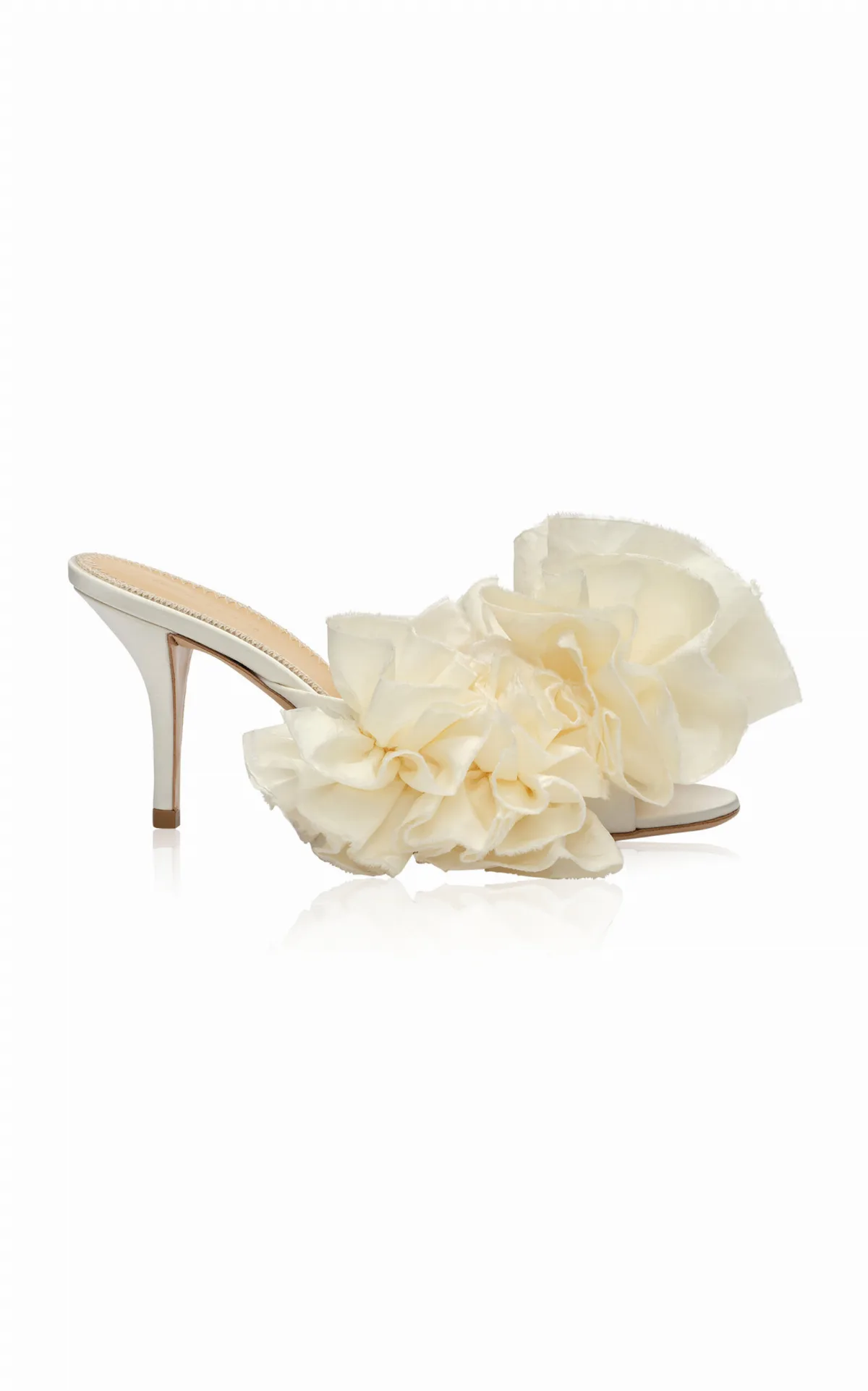 Flower-Detailed Satin Mules by Magda Butrym