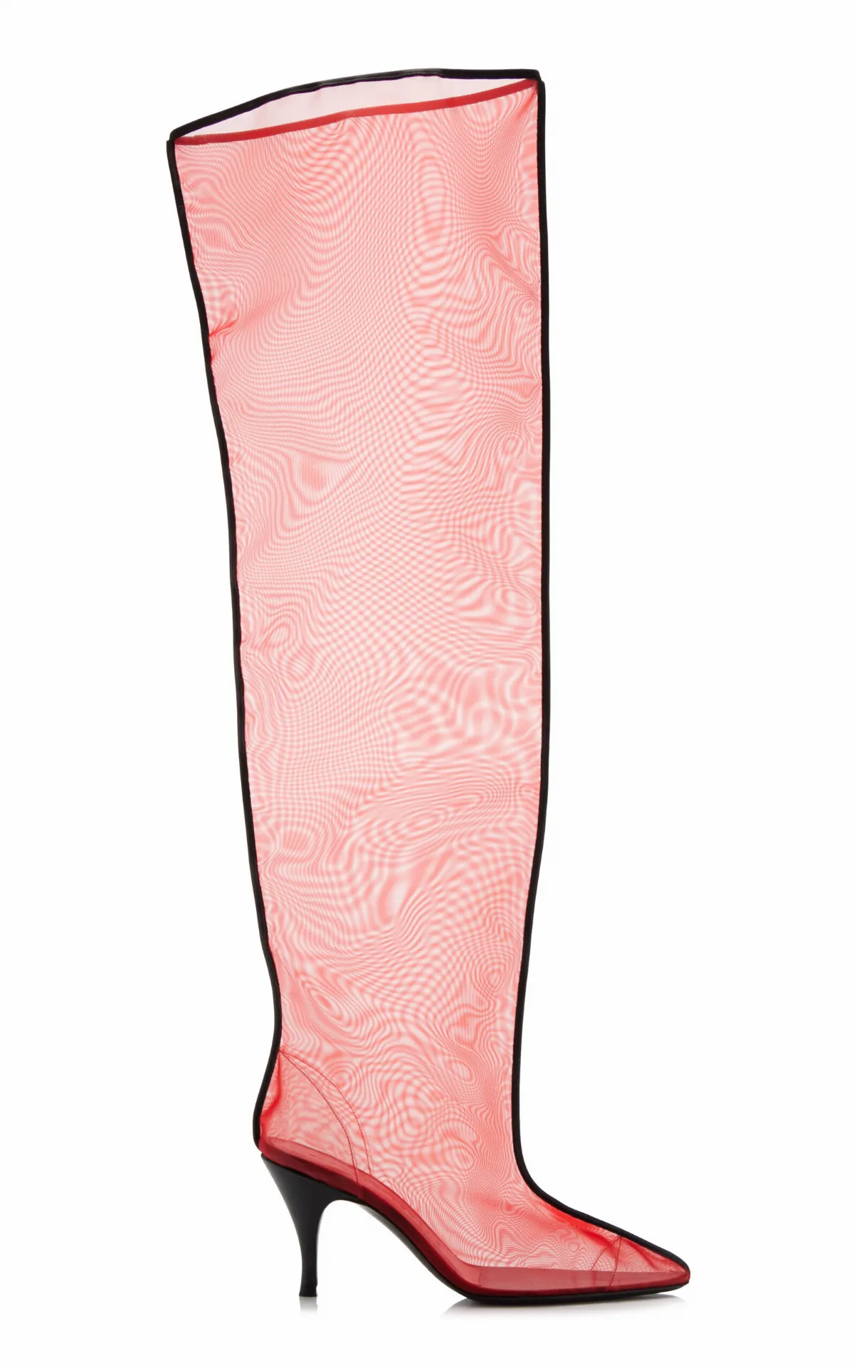 Drawing a Blank Mesh Over-the-Knee Boots by Herbert Levine
