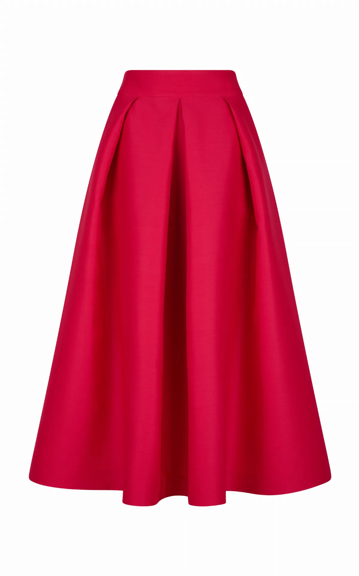 Wool-Silk A-Line Pleated Midi Skirt by Martin Grant