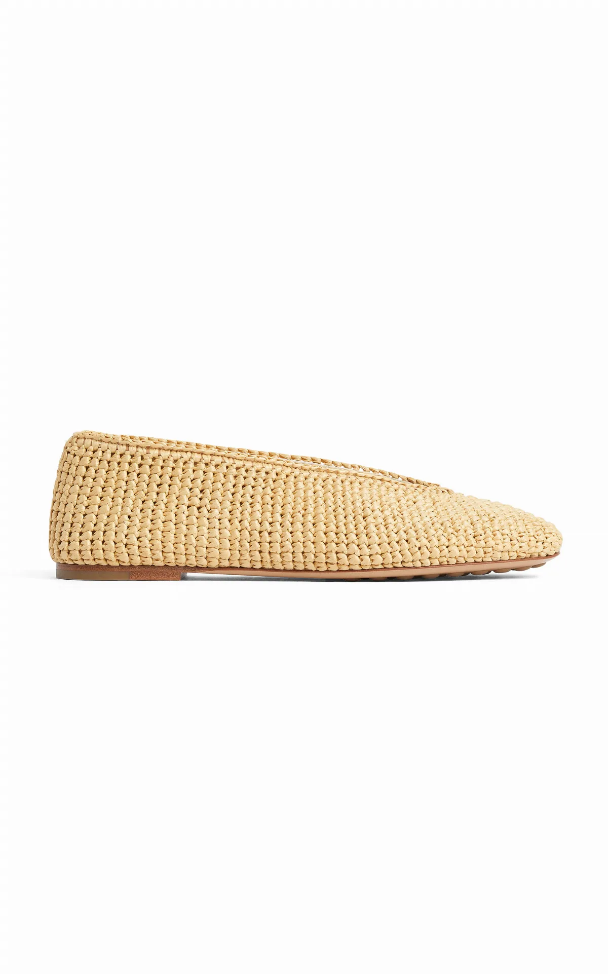 Rosa Ballerina Raffia Flats by Bottega Veneta