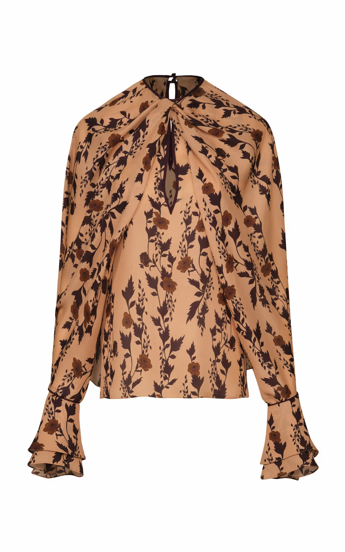 Untamed Bloom Draped Silk Top by Johanna Ortiz