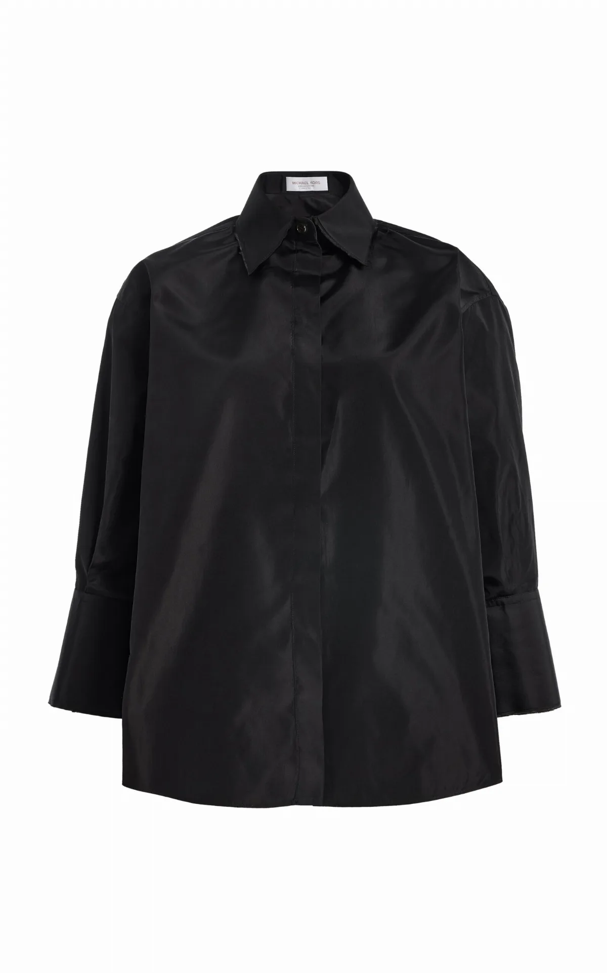 Frayed Silk Button-Down Shirt by Michael Kors Collection