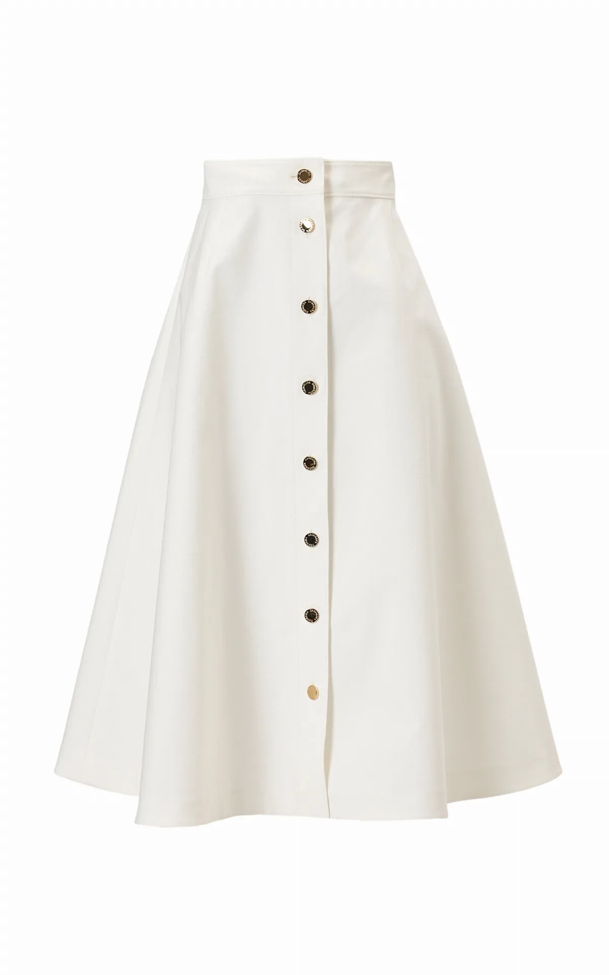 High-Rise Cotton Sateen Midi Skirt by Carolina Herrera