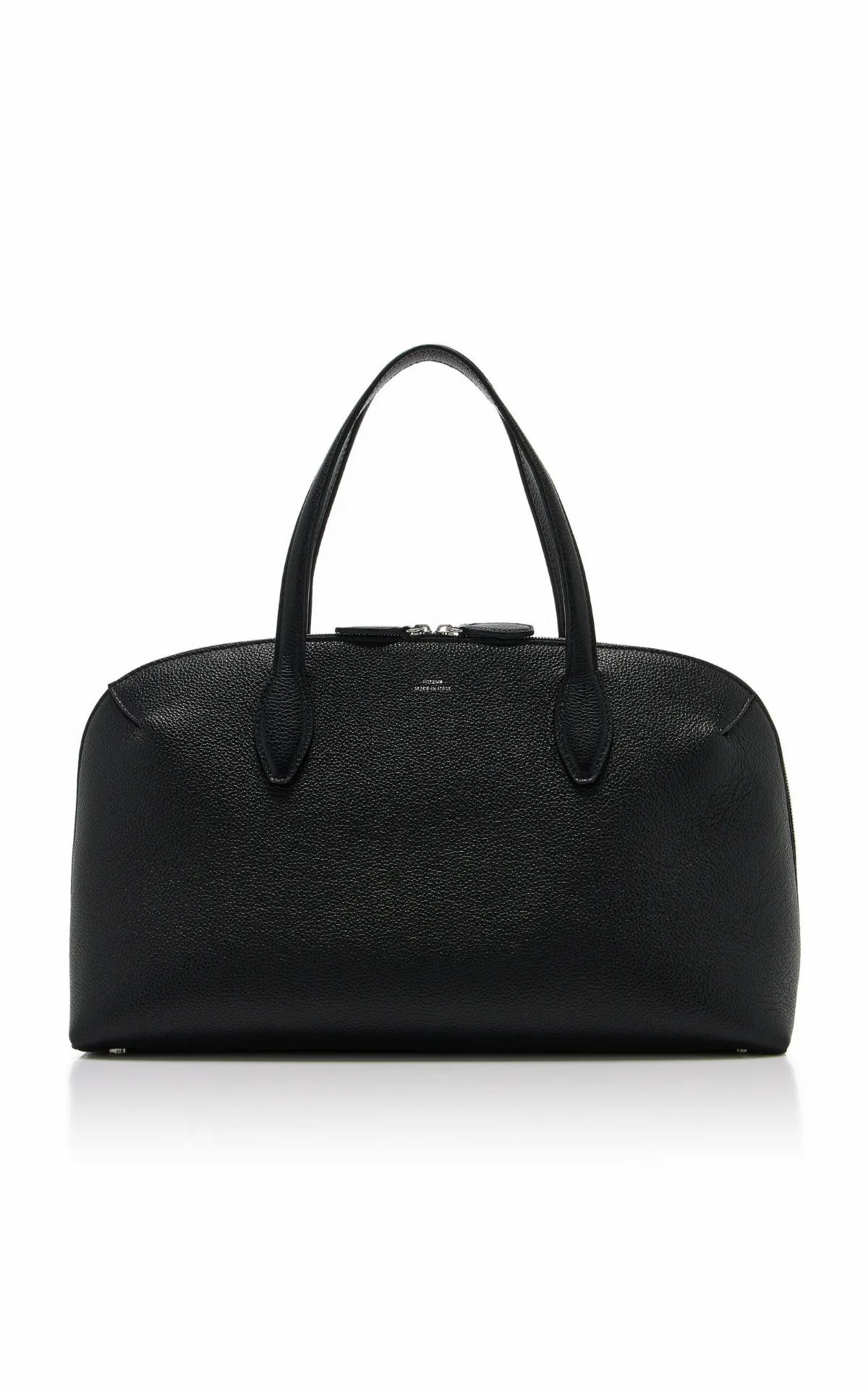 Medium Grained Leather Lounge Zip Tote by Toteme
