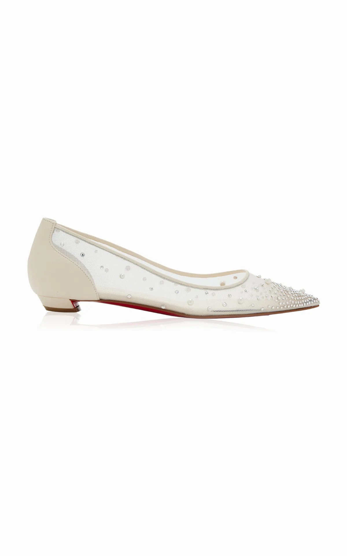 Miss Z Embellished Mesh Flat Pumps by Christian Louboutin