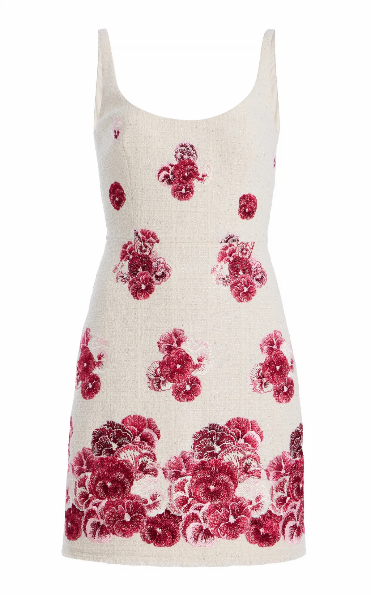 Floral Cotton-Blend Boucle-Tweed Mini Dress