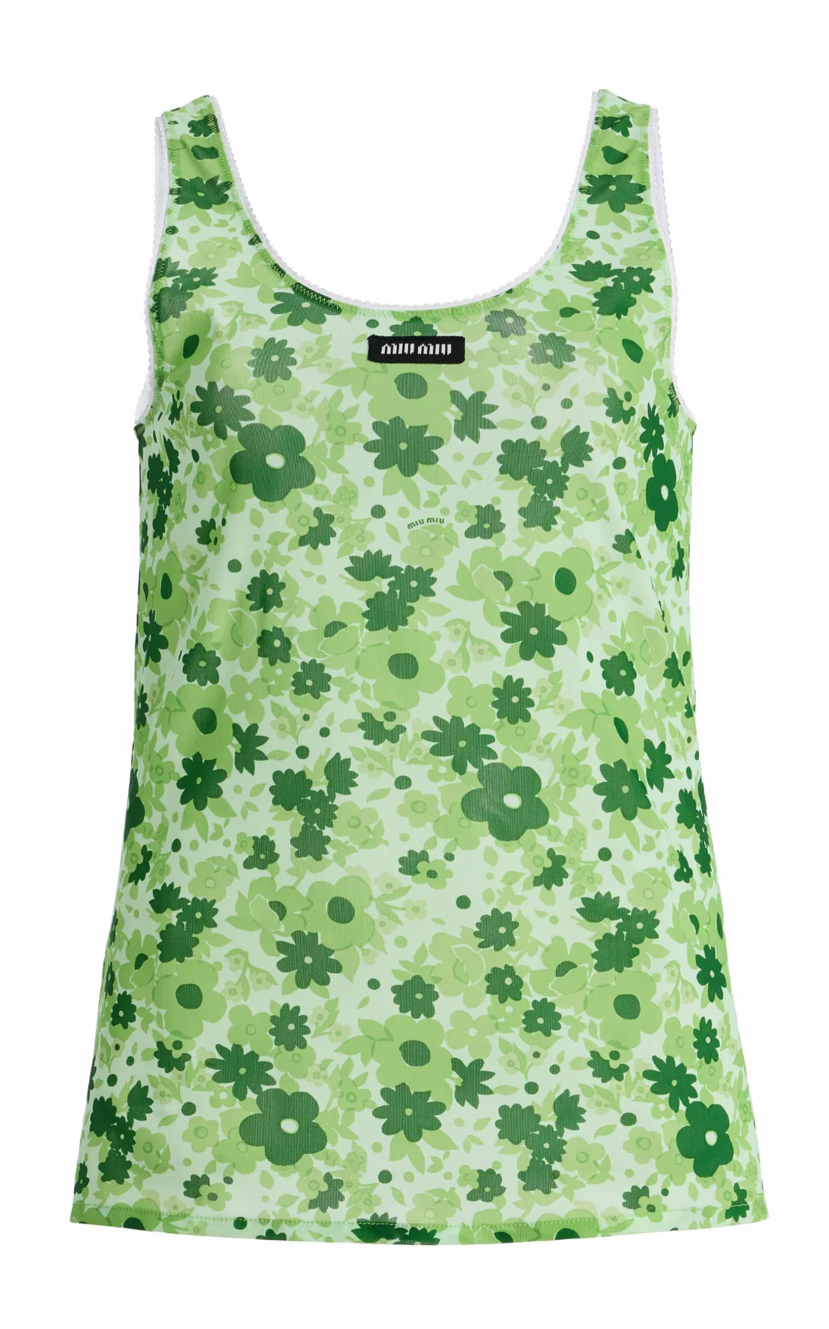 Floral Jersey Tank Top by Miu Miu