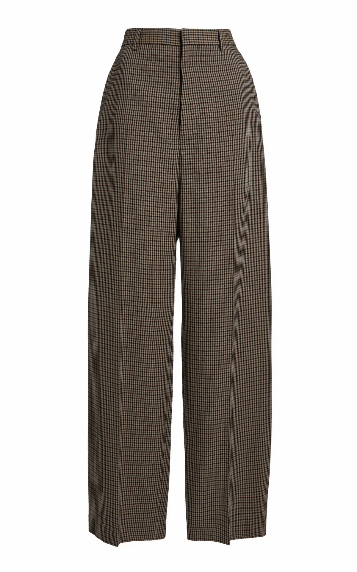 Tailored Check Wide-Leg Pants